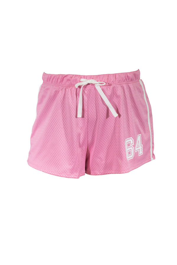 Forever21 Plus Size Mesh 64 Athletic Shorts PINK/WHITE