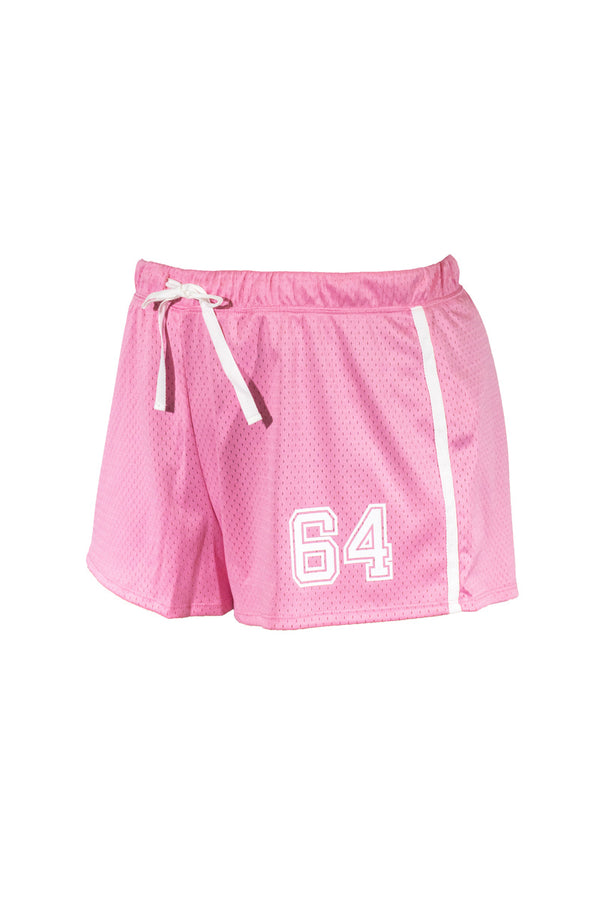 Forever21 Plus Size Mesh 64 Athletic Shorts PINK/WHITE