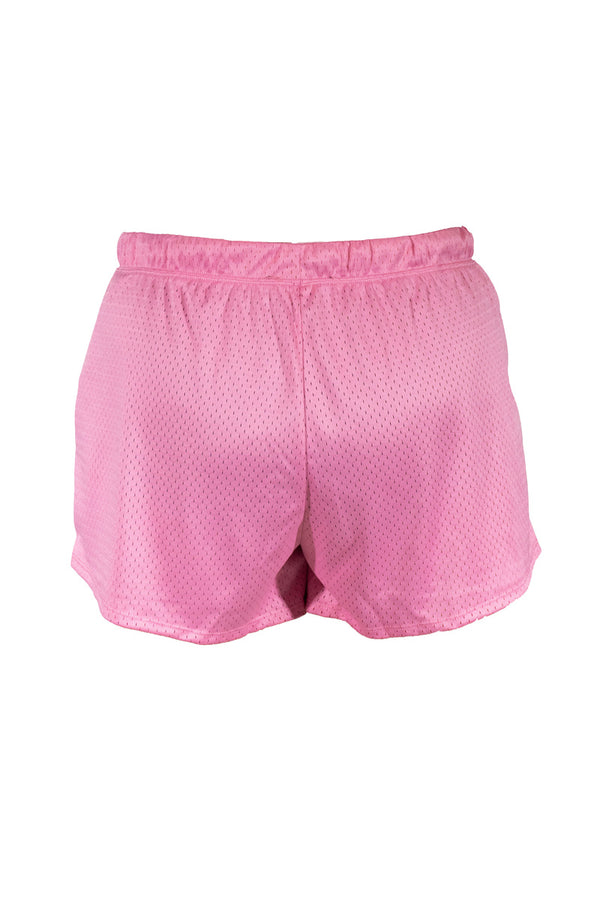 Forever21 Plus Size Mesh 64 Athletic Shorts PINK/WHITE