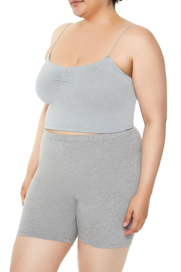 Forever21 Plus Size Seamless Cropped Cami HEATHER GREY