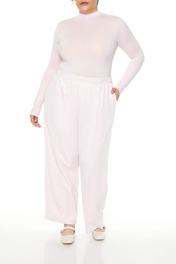 Forever21 Plus Size Seamless Mock Neck Bodysuit SEASHELL