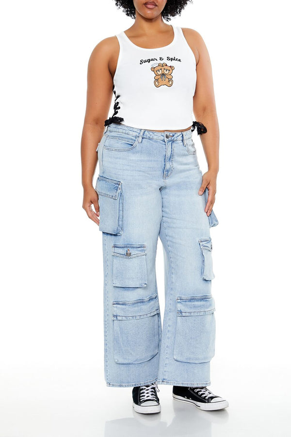 Forever21 Plus Size Sugar & Spice Tank Top WHITE/MULTI