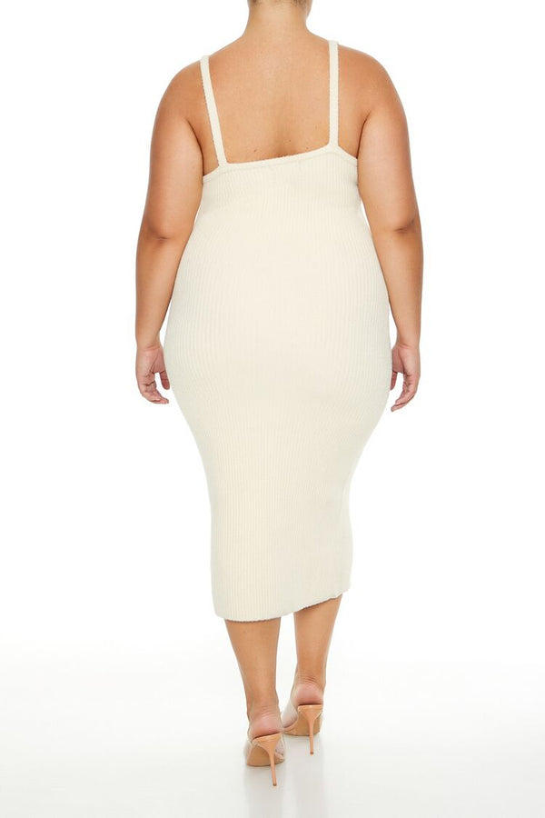 Forever21 Plus Size Sweater-Knit Midi Dress OATMEAL