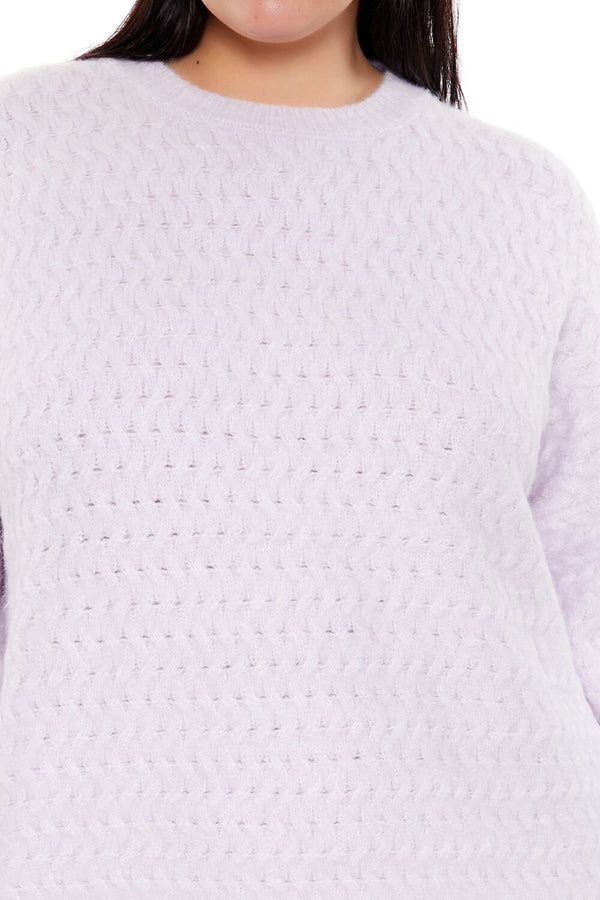 Forever21 Plus Size Textured Drop-Sleeve Sweater PETAL PINK