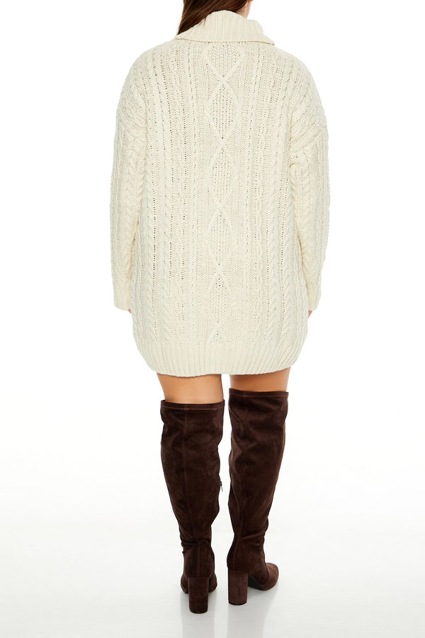 Forever21 Plus Size Turtleneck Mini Sweater Dress CREAM