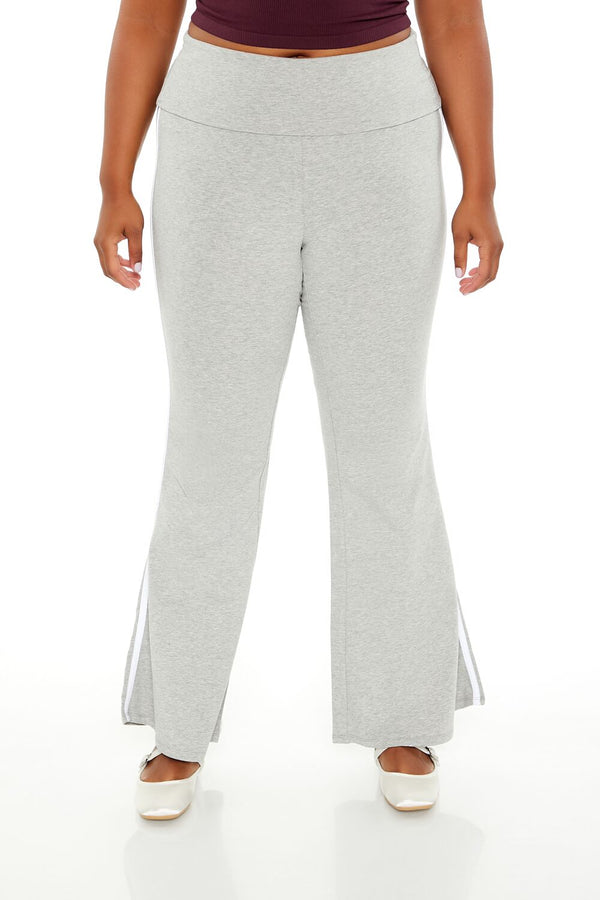 Forever21 Plus Size Two-Tone Flare Leggings HEATHER GREY