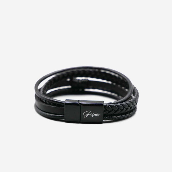 Forever21 Premium Leather 5-Strap Pasadena Men's Wrap Bracelet Espresso
