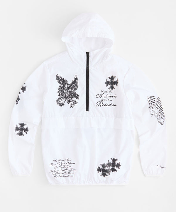 Forever21 Rebel Architects Anorak Jacket - White WHITE