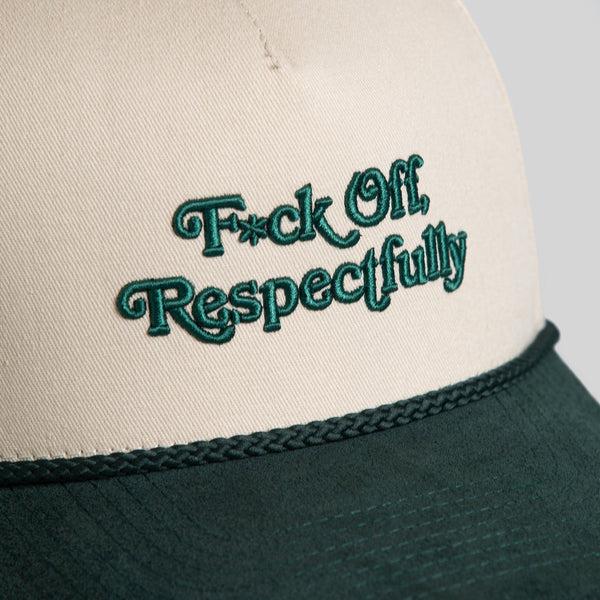 Forever21 RESPECTFULLY SAND FG GREEN TWILL/SUEDE TRUCKER HAT Beige