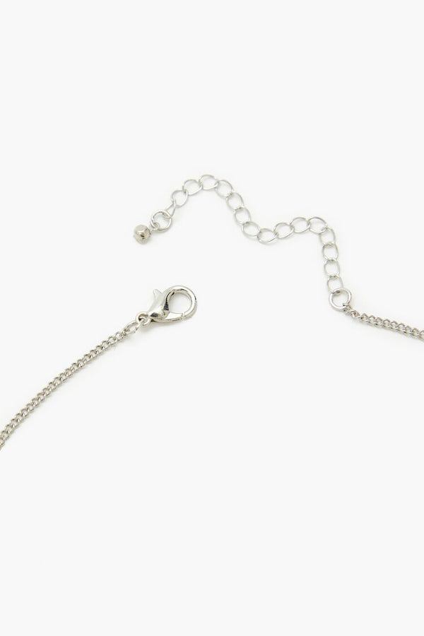 Forever21 Rhinestone Butterfly Necklace SILVER/CLEAR