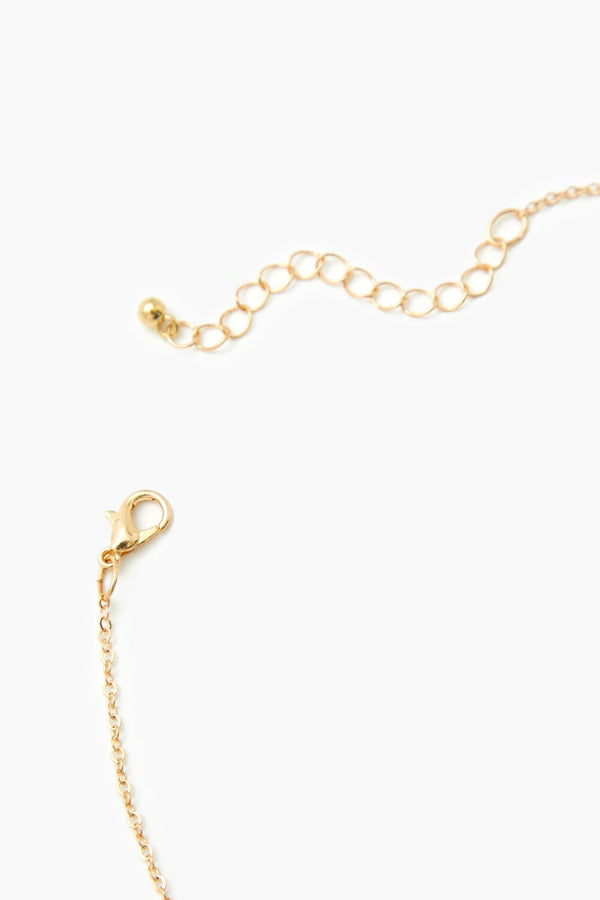 Forever21 Rhinestone Cross Charm Necklace GOLD/CLEAR