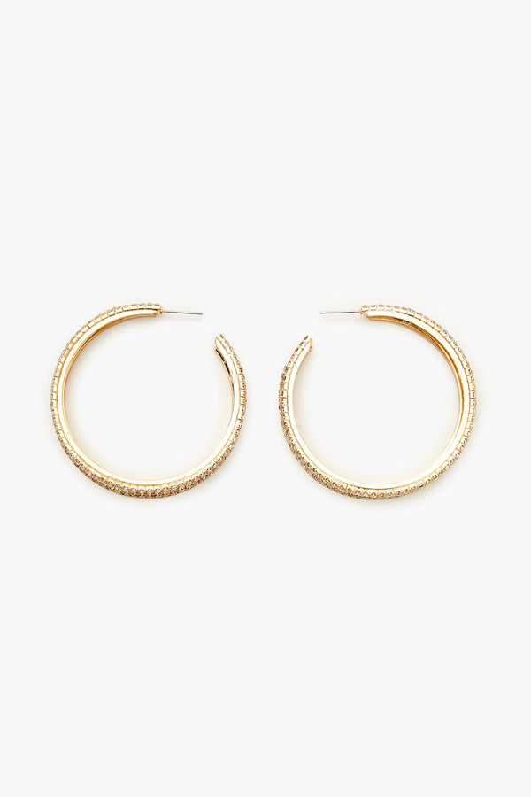Forever21 Rhinestone Multi-Hoop Earrings GOLD/CLEAR