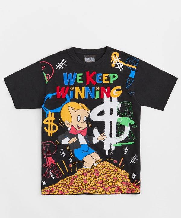 Forever21 Richie Rich We Keep Winning Applique Short Sleeve Tee - Black BLACK