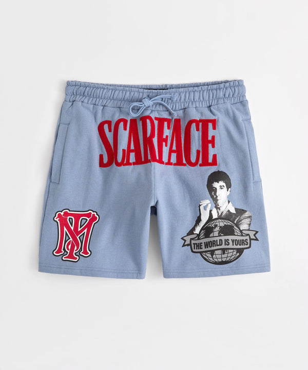 Forever21 Scarface Fleece Short - Light Blue LIGHT BLUE