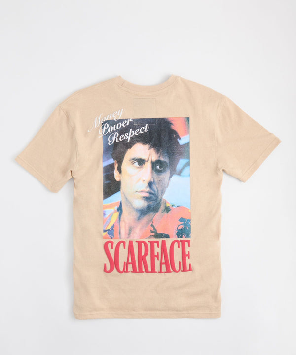 Forever21 Scarface Logo Back Print Short Sleeve Tee KHAKI