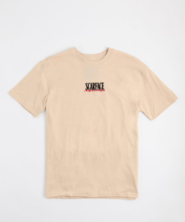 Forever21 Scarface Logo Back Print Short Sleeve Tee KHAKI