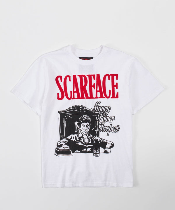 Forever21 Scarface Money Power Respect Applique Short Sleeve Tee - White WHITE