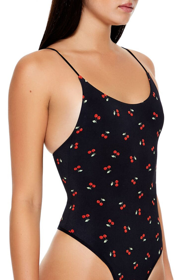 Forever21 Seamless Cami Lingerie Bodysuit BLACK/MULTI