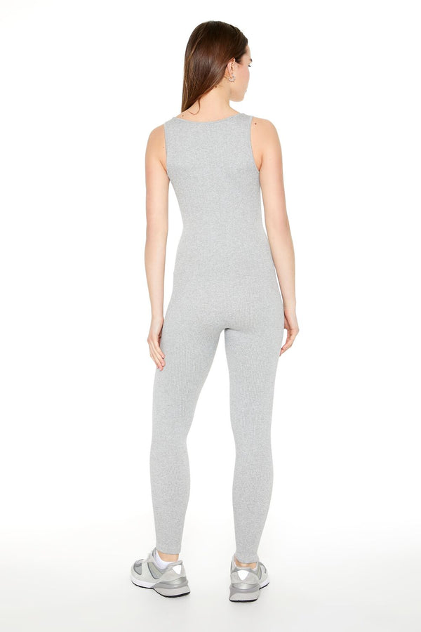 Forever21 Seamless Scoop-Neck Tank Jumpsuit HEATHER GREY