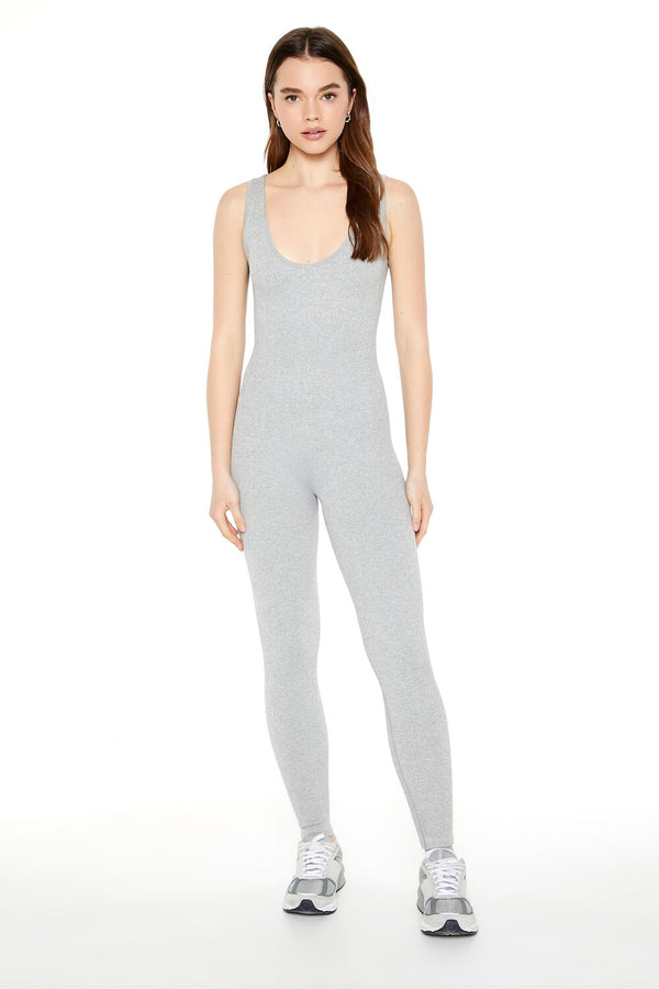 Forever21 Seamless Scoop-Neck Tank Jumpsuit HEATHER GREY