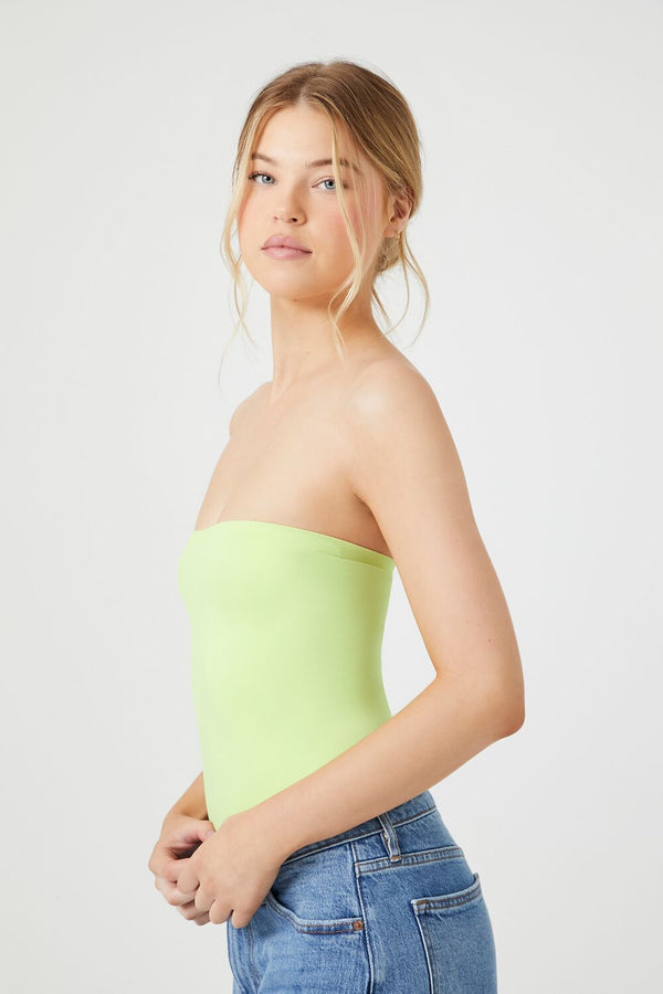 Forever21 Seamless Tube Lingerie Bodysuit PALE GREEN