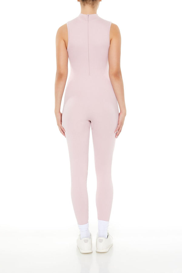 Forever21 Sleeveless Mock Neck Jumpsuit LILAC SHEEN