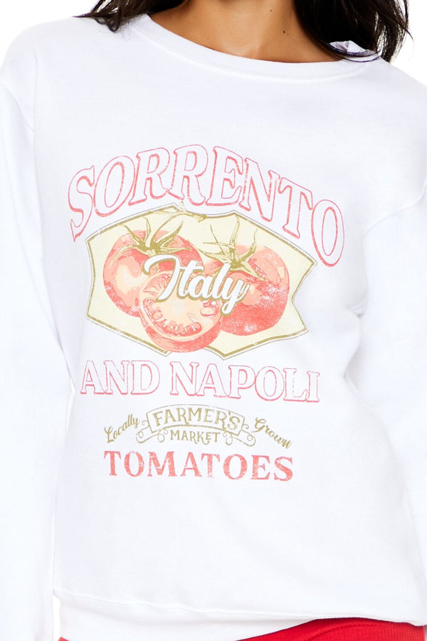 Forever21 Sorrento & Napoli Tomatoes Pullover WHITE/MULTI