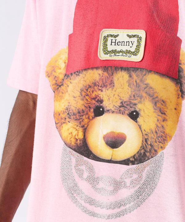Forever21 Teddy Rhinestone Short Sleeve Tee - Pink PINK