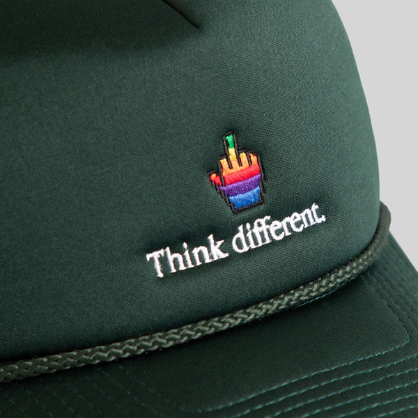 Forever21 THINK DIFFERENT FG GREEN TRUCKER HAT Green