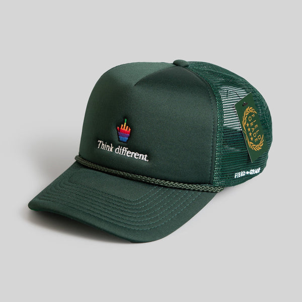 Forever21 THINK DIFFERENT FG GREEN TRUCKER HAT Green