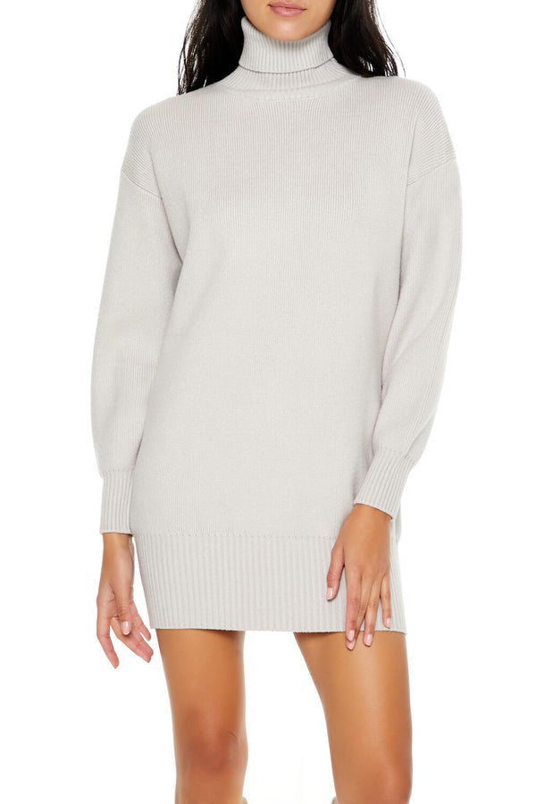 Forever21 Turtleneck Mini Sweater Dress HEATHER GREY