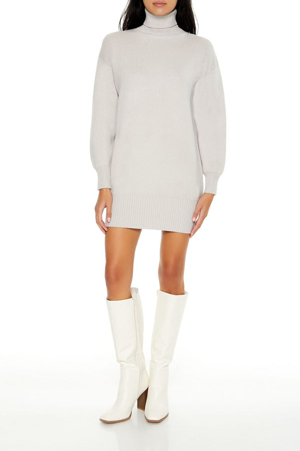 Forever21 Turtleneck Mini Sweater Dress HEATHER GREY