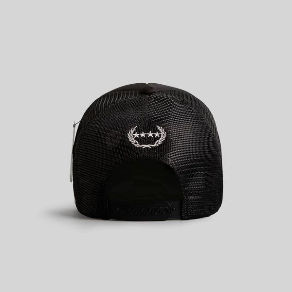 Forever21 WE'RE ALL SCREWED BLACK TRUCKER HAT Black