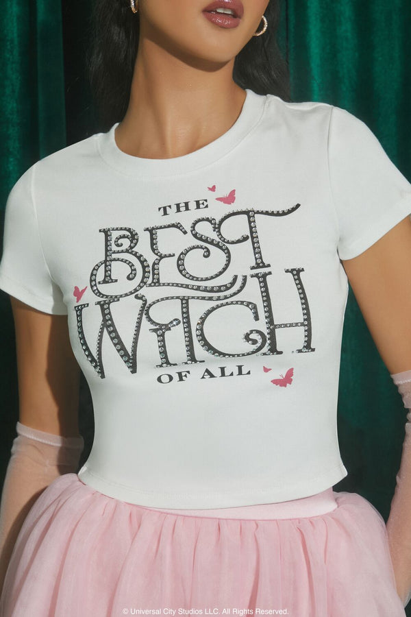 Forever21 Wicked The Best Witch Graphic Tee WHITE/MULTI