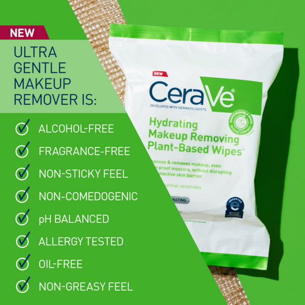 Ulta CeraVe  Hydrating Makeup Removing Plant-Based Wipes