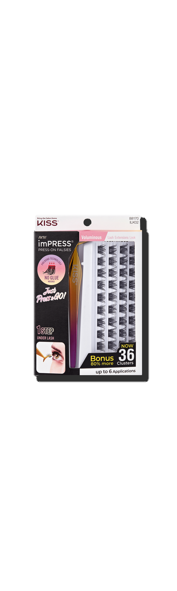 Ulta Kiss  imPRESS Falsies Press On Self Adhesive Voluminous Lash Clusters Kit