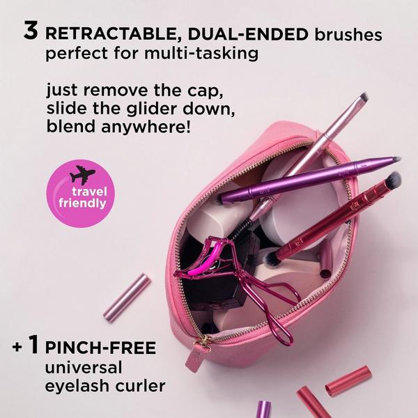 Ulta Real Techniques  Double Time Makeup Brush + Lash Curler Set