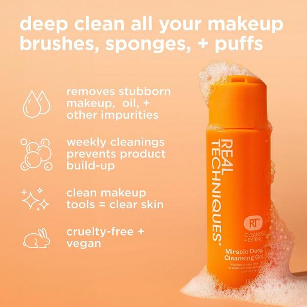 Ulta Real Techniques  Miracle Deep Brush + Sponge Cleansing Gel