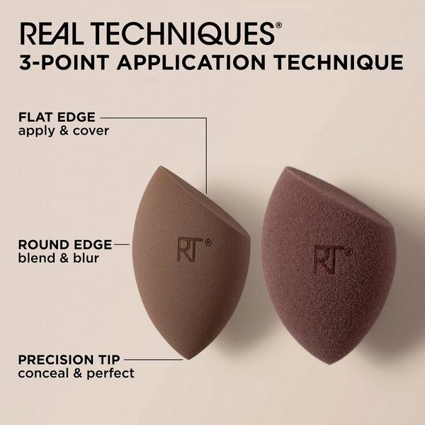 Ulta Real Techniques  New Nudes 2.0 Bare Finish Makeup Sponge Duo