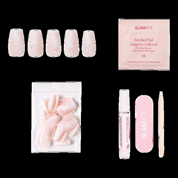 Ulta Glamnetic  Lace Blush Press-On Nails