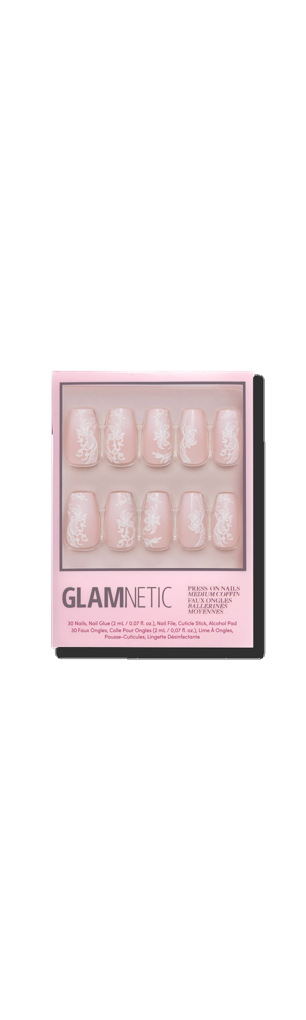 Ulta Glamnetic  Lace Blush Press-On Nails