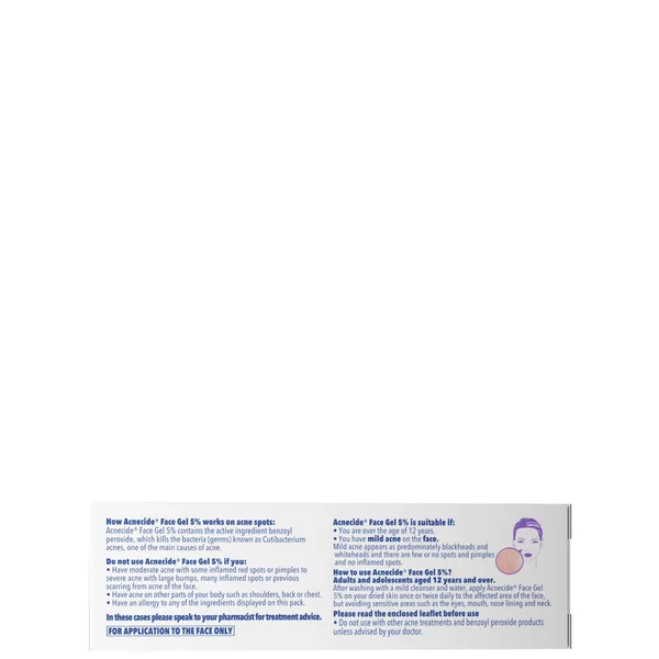 Acnecide Face Gel Spot Treatment With Benzoyl Peroxide 15g
