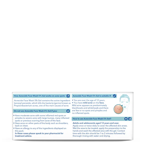 Acnecide Face Wash Spot Treatment With Benzoyl Peroxide 50g