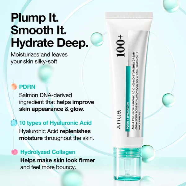 Anua PDRN Hyaluronic Acid 100 Moisturising Cream 60ml