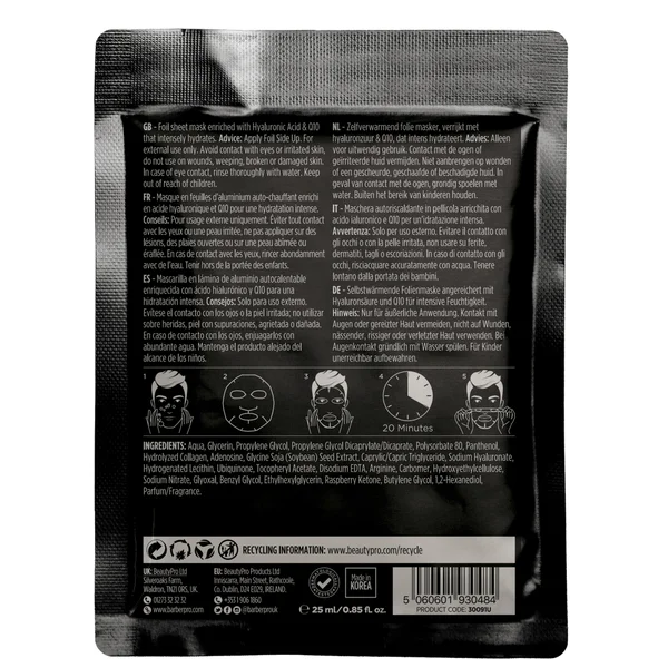 BARBER PRO Skin Renewing Foil Mask With Hyaluronic Acid