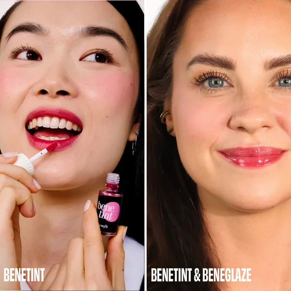 Benefit Rollin With Benetint Cheek & Lip Tint And Limited Edition Lip Oil Duo With Beauty Bag