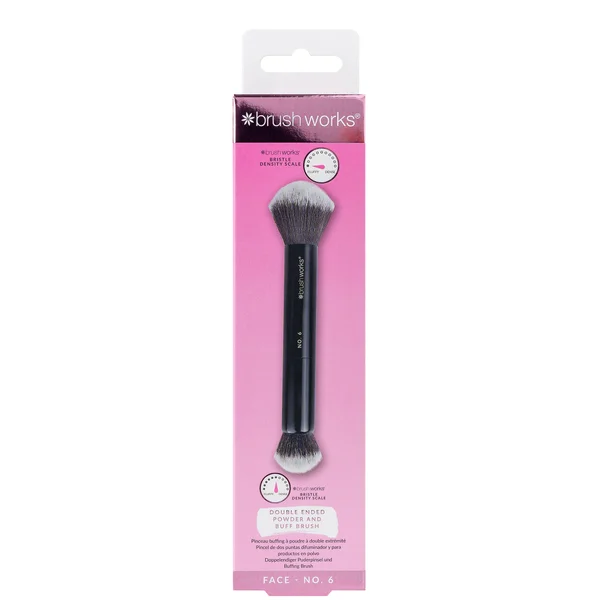 Brushworks No. 6 Double Ended Powder And Buff Brush