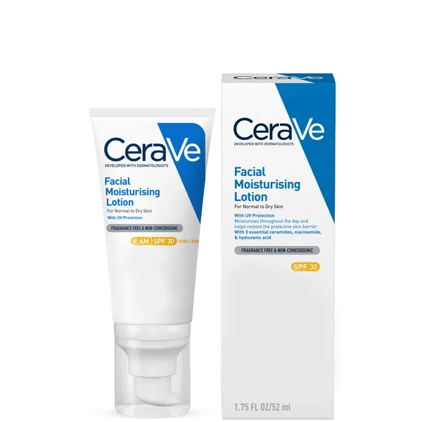 CeraVe AM Facial Moisturising Lotion SPF30 with Ceramides for Normal to Dry Skin 52ml