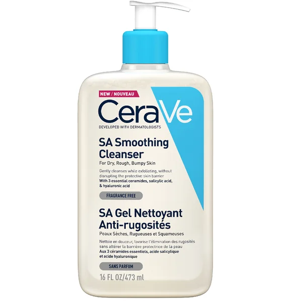 CeraVe SA Smoothing Cleanser with Salicylic Acid for Dry Rough & Bumpy Skin 473ml
