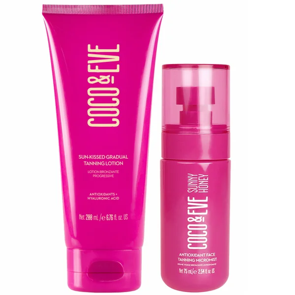 Coco & Eve Face Tanning Micromist and Sun-Kissed Gradual Tanning Lotion Bundle
